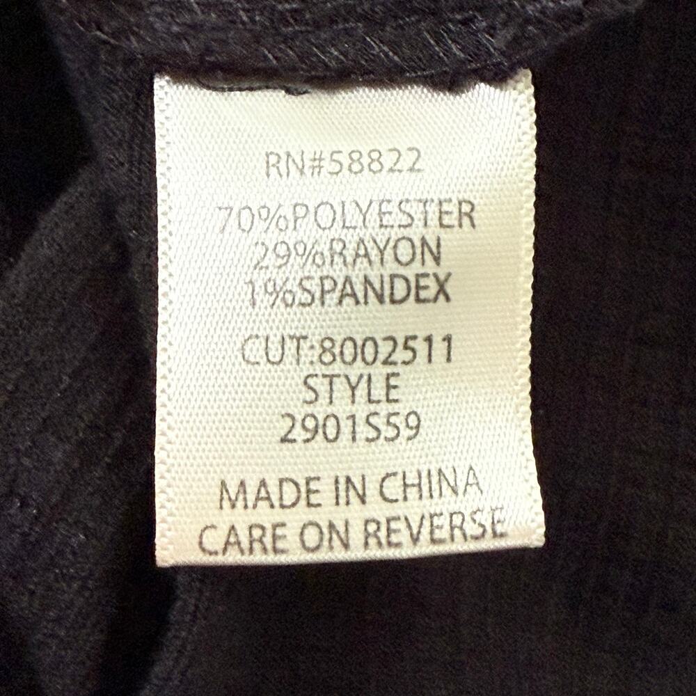 Max Studio Faux Wrap Side Ruched Midi Dress in Black Crinkled Jersey, Size Small - Picture 11 of 11